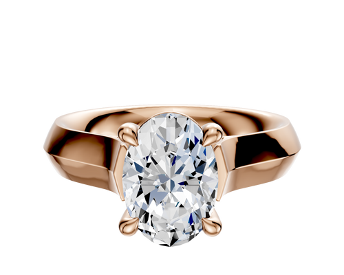 18K Rose Gold 4 Prong Basket Cathedral Knife Edge 4.0mm Engagement Ring
