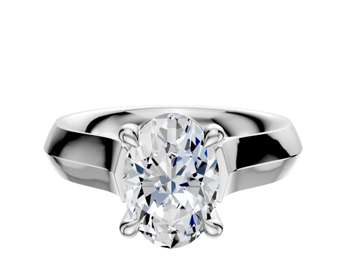 Platinum 4 Prong Basket Cathedral Knife Edge 4.0mm Engagement Ring
