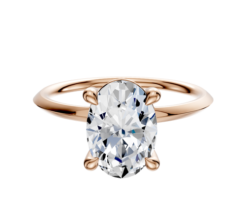 18K Rose Gold 4 Prong Basket Classic Knife Edge 1.5mm Engagement Ring