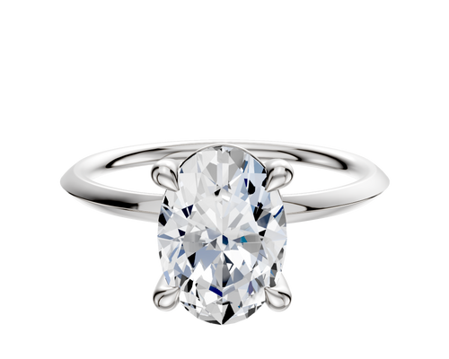 14K White Gold 4 Prong Basket Classic Knife Edge 1.5mm Engagement Ring