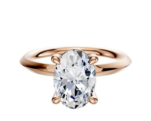 18K Rose Gold 4 Prong Basket Classic Knife Edge 2.0mm Engagement Ring
