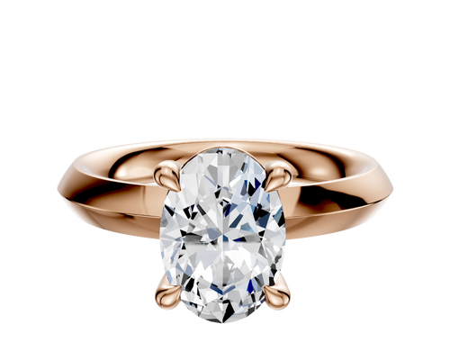 14K Rose Gold 4 Prong Basket Classic Knife Edge 3.0mm Engagement Ring