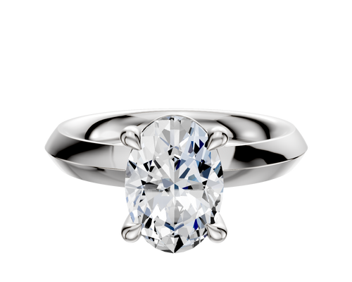 Platinum 4 Prong Basket Classic Knife Edge 3.0mm Engagement Ring