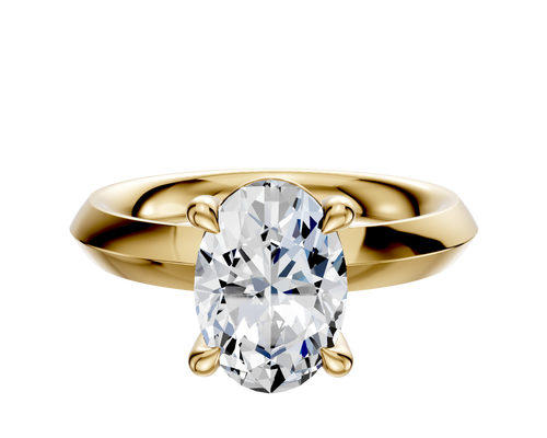 14K Yellow Gold 4 Prong Basket Classic Knife Edge 3.0mm Engagement Ring