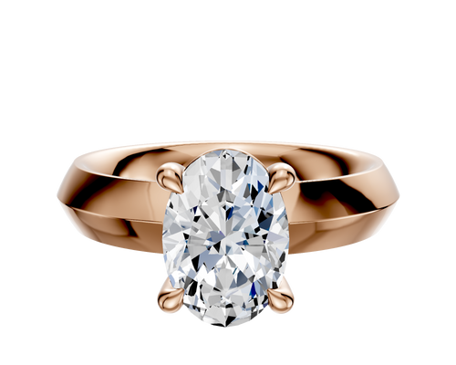 18K Rose Gold 4 Prong Basket Classic Knife Edge 4.0mm Engagement Ring