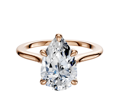 18K Rose Gold 4 Prong Basket Cathedral Dome 1.5mm Engagement Ring