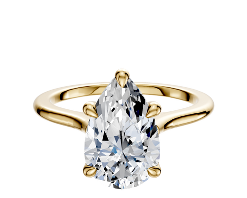18K Yellow Gold 4 Prong Basket Cathedral Dome 1.5mm Engagement Ring