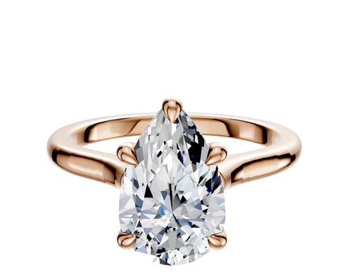 14K Rose Gold 4 Prong Basket Cathedral Dome 2.0mm Engagement Ring