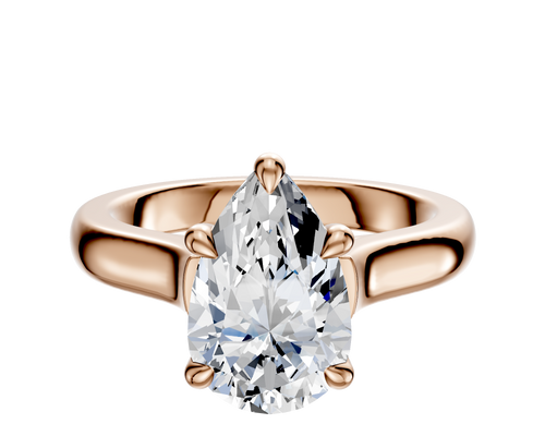 14K Rose Gold 4 Prong Basket Cathedral Dome 3.0mm Engagement Ring