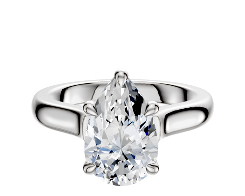 14K White Gold 4 Prong Basket Cathedral Dome 3.0mm Engagement Ring
