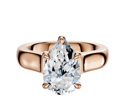 18K Rose Gold 4 Prong Basket Cathedral Dome 4.0mm Engagement Ring