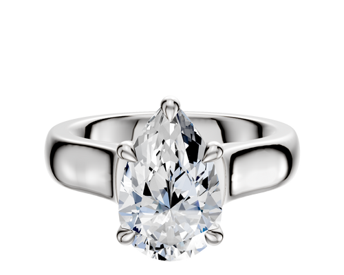 Platinum 4 Prong Basket Cathedral Dome 4.0mm Engagement Ring