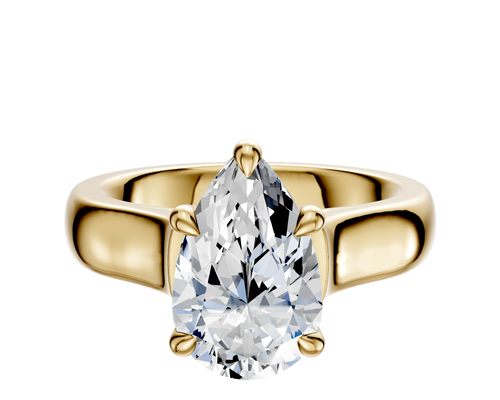 18K Yellow Gold 4 Prong Basket Cathedral Dome 4.0mm Engagement Ring