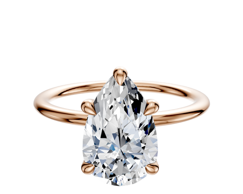 18K Rose Gold 4 Prong Basket Classic Dome 1.5mm Engagement Ring
