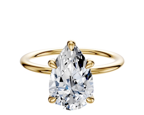14K Yellow Gold 4 Prong Basket Classic Dome 1.5mm Engagement Ring