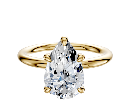 14K Yellow Gold 4 Prong Basket Classic Dome 2.0mm Engagement Ring