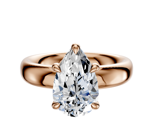 18K Rose Gold 4 Prong Basket Classic Dome 4.0mm Engagement Ring