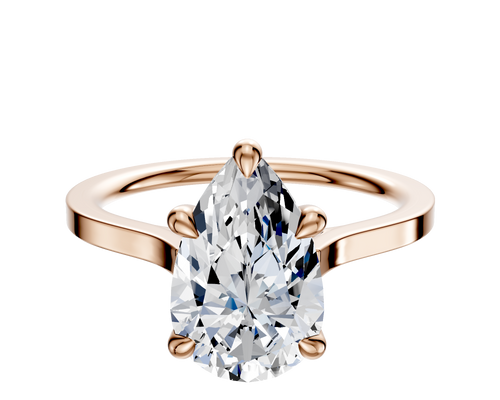 14K Rose Gold 4 Prong Basket Cathedral Flat 1.5mm Engagement Ring