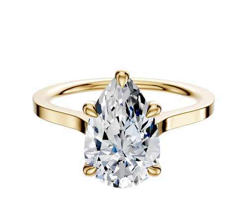 18K Yellow Gold 4 Prong Basket Cathedral Flat 1.5mm Engagement Ring