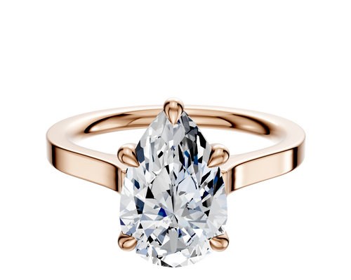 14K Rose Gold 4 Prong Basket Cathedral Flat 2.0mm Engagement Ring