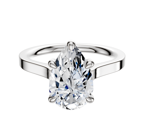 14K White Gold 4 Prong Basket Cathedral Flat 2.0mm Engagement Ring