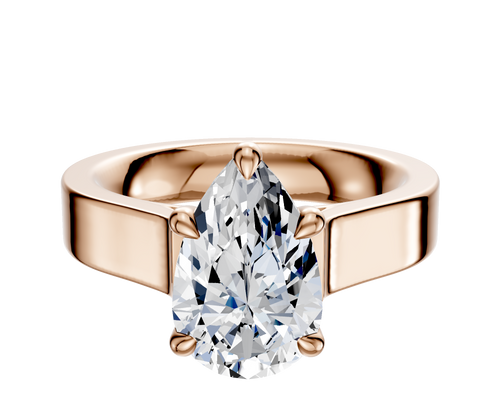14K Rose Gold 4 Prong Basket Cathedral Flat 4.0mm Engagement Ring
