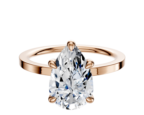 14K Rose Gold 4 Prong Basket Classic Flat 1.5mm Engagement Ring