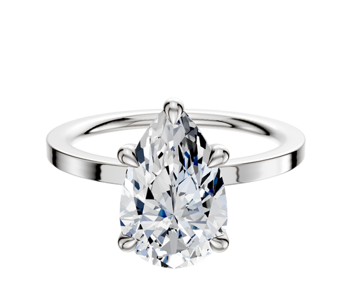 18K White Gold 4 Prong Basket Classic Flat 1.5mm Engagement Ring