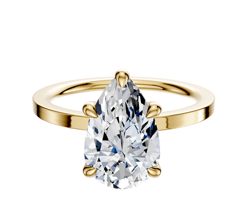 18K Yellow Gold 4 Prong Basket Classic Flat 1.5mm Engagement Ring