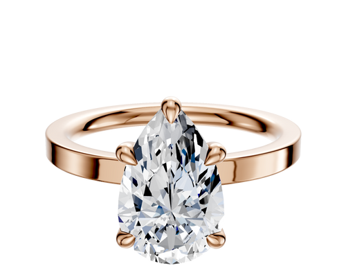 18K Rose Gold 4 Prong Basket Classic Flat 2.0mm Engagement Ring