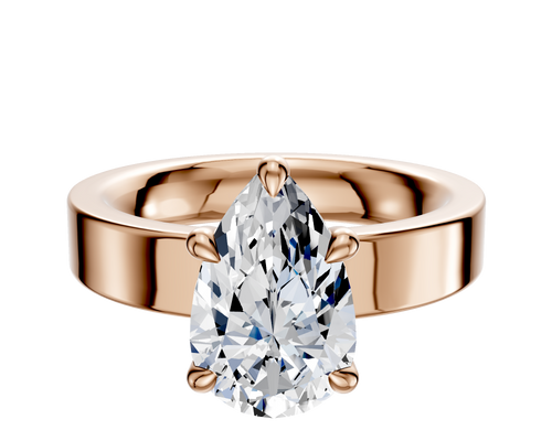 18K Rose Gold 4 Prong Basket Classic Flat 4.0mm Engagement Ring