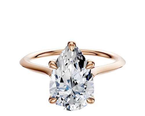 18K Rose Gold 4 Prong Basket Cathedral Knife Edge 1.5mm Engagement Ring