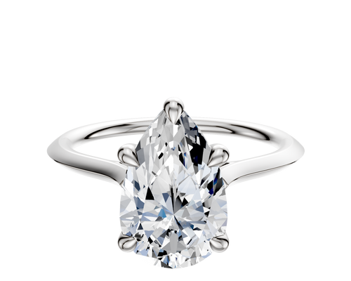 14K White Gold 4 Prong Basket Cathedral Knife Edge 1.5mm Engagement Ring