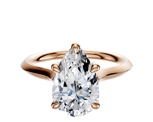 18K Rose Gold 4 Prong Basket Cathedral Knife Edge 2.0mm Engagement Ring