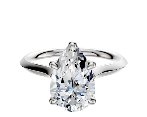 14K White Gold 4 Prong Basket Cathedral Knife Edge 2.0mm Engagement Ring