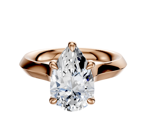 18K Rose Gold 4 Prong Basket Cathedral Knife Edge 3.0mm Engagement Ring
