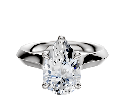 18K White Gold 4 Prong Basket Cathedral Knife Edge 3.0mm Engagement Ring