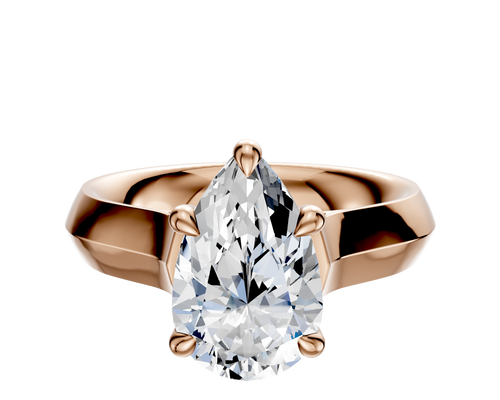18K Rose Gold 4 Prong Basket Cathedral Knife Edge 4.0mm Engagement Ring