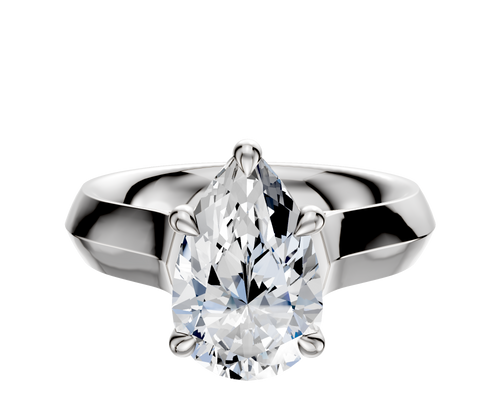14K White Gold 4 Prong Basket Cathedral Knife Edge 4.0mm Engagement Ring