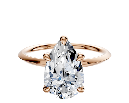 18K Rose Gold 4 Prong Basket Classic Knife Edge 1.5mm Engagement Ring