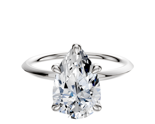 18K White Gold 4 Prong Basket Classic Knife Edge 1.5mm Engagement Ring
