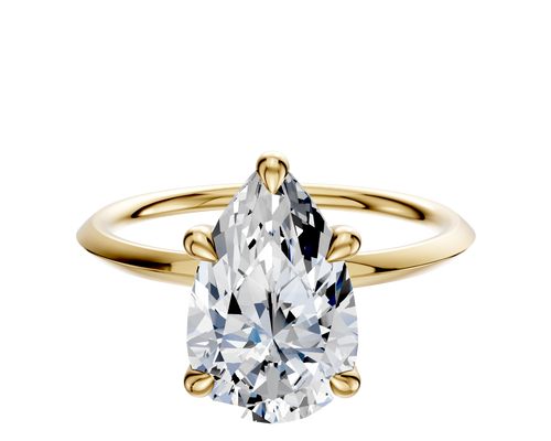 14K Yellow Gold 4 Prong Basket Classic Knife Edge 1.5mm Engagement Ring