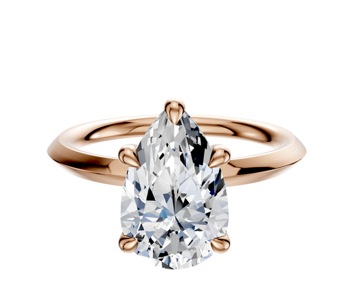 14K Rose Gold 4 Prong Basket Classic Knife Edge 2.0mm Engagement Ring