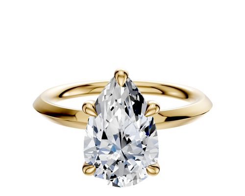 14K Yellow Gold 4 Prong Basket Classic Knife Edge 2.0mm Engagement Ring