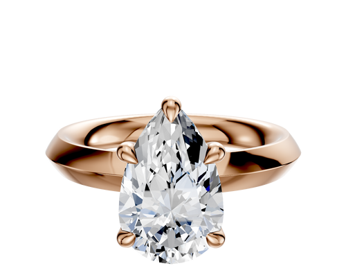18K Rose Gold 4 Prong Basket Classic Knife Edge 3.0mm Engagement Ring