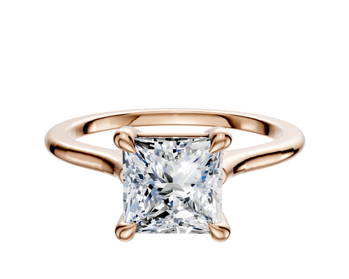 18K Rose Gold 4 Prong Basket Cathedral Dome 1.5mm Engagement Ring