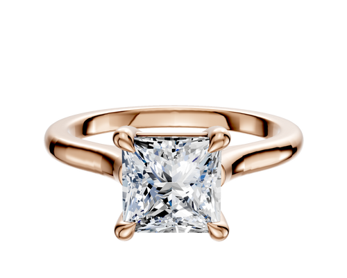 18K Rose Gold 4 Prong Basket Cathedral Dome 2.0mm Engagement Ring