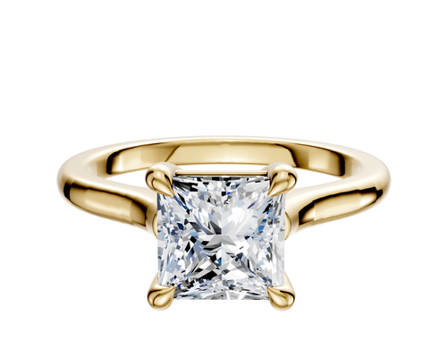 18K Yellow Gold 4 Prong Basket Cathedral Dome 2.0mm Engagement Ring