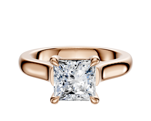 18K Rose Gold 4 Prong Basket Cathedral Dome 3.0mm Engagement Ring