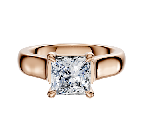 18K Rose Gold 4 Prong Basket Cathedral Dome 4.0mm Engagement Ring